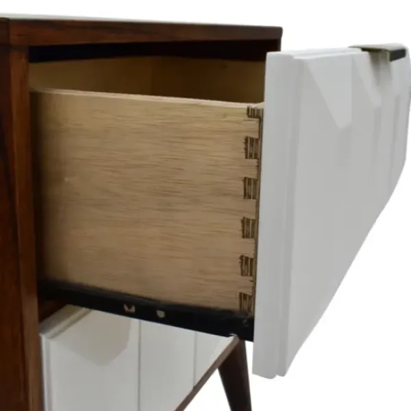 Nightstands-Kirkland's Home Brown And White Wood 2-Drawer Nightstand