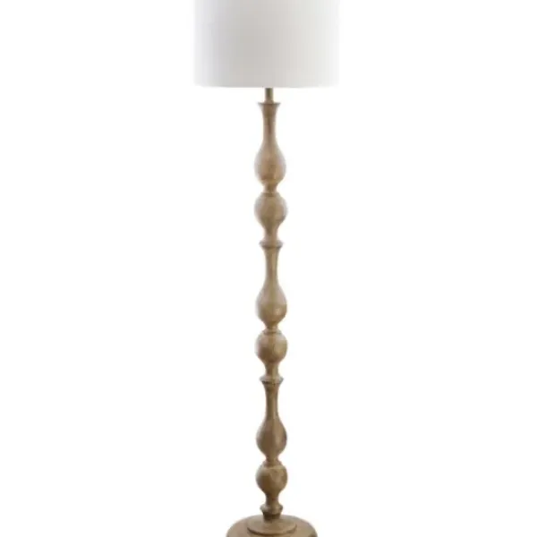 Floor Lamps-Kirkland's Home Brown Carved Spindle Floor Lamp White
