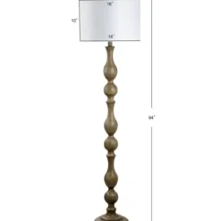 Floor Lamps-Kirkland's Home Brown Carved Spindle Floor Lamp White