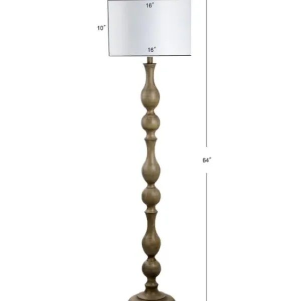 Floor Lamps-Kirkland's Home Brown Carved Spindle Floor Lamp White