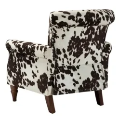Accent Chairs-Kirkland's Home Brown Cow Print Upholstered Accent Chair Brown/Ivory