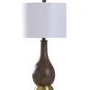 Table Lamps-Kirkland's Home Brown Curved Wood Table Lamp White
