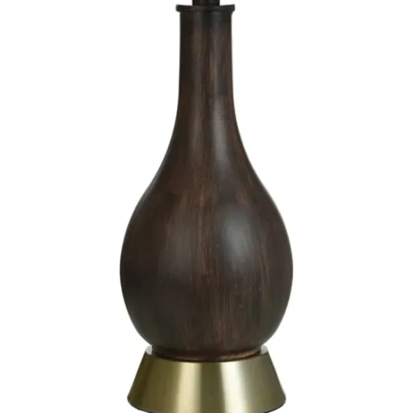 Table Lamps-Kirkland's Home Brown Curved Wood Table Lamp White