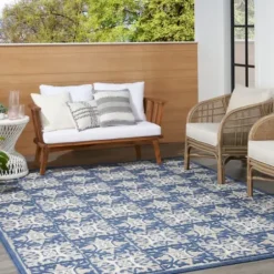 Outdoor Rugs-Kirkland's Home Brown Floral Medallion Outdoor Area Rug, 5X7 Brown/Multi