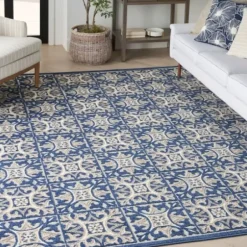 Outdoor Rugs-Kirkland's Home Brown Floral Medallion Outdoor Area Rug, 5X7 Brown/Multi