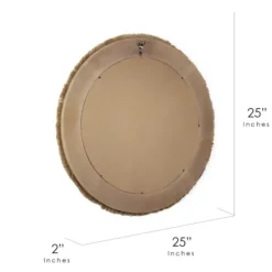 Decorative Mirrors-Kirkland's Home Brown Fringe Jute Round Wall Mirror