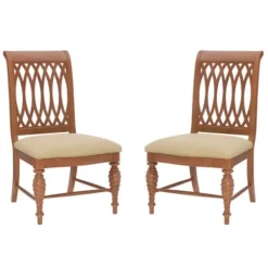 Dining Chairs-Kirkland's Home Brown Hollywood Regency Dining Chairs, Set Of 2 Tan