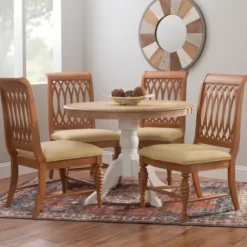 Dining Chairs-Kirkland's Home Brown Hollywood Regency Dining Chairs, Set Of 2 Tan
