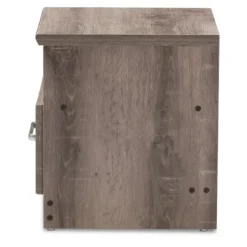 Nightstands-Kirkland's Home Brown Oak Wood Finish Open Shelf Nightstand