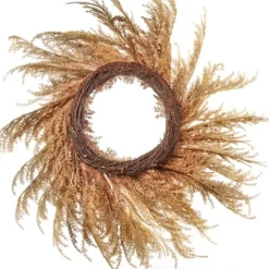 Wreaths-Kirkland's Home Brown Pampas Grass Harvest Wreath Brown/Tan