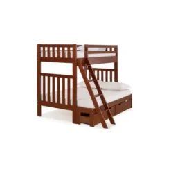 Beds & Headboards-Kirkland's Home Brown Pine 2-Drawer Detachable Full/Twin Bunk Bed