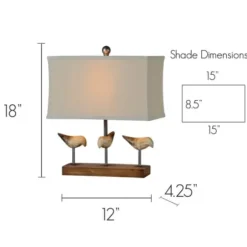 Table Lamps-Kirkland's Home Brown Resin Birds Rec Gle Table Lamp Tan