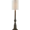 Buffet Lamps-Kirkland's Home Brown Resin Traditional Candlestick Buffet Lamp Ivory