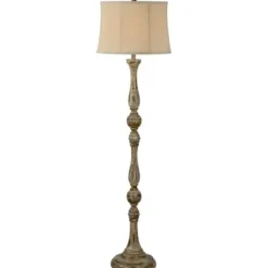 Floor Lamps-Kirkland's Home Brown Rodan Floor Lamp Ivory