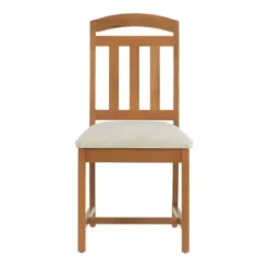 Dining Chairs-Kirkland's Home Brown Slatted Upholstered Dining Chairs, Set Of 2 Brown/White