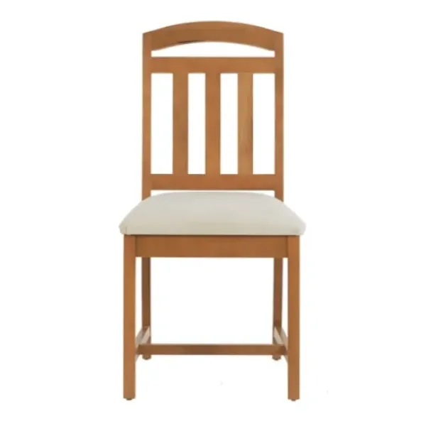 Dining Chairs-Kirkland's Home Brown Slatted Upholstered Dining Chairs, Set Of 2 Brown/White