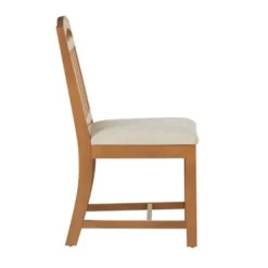 Dining Chairs-Kirkland's Home Brown Slatted Upholstered Dining Chairs, Set Of 2 Brown/White