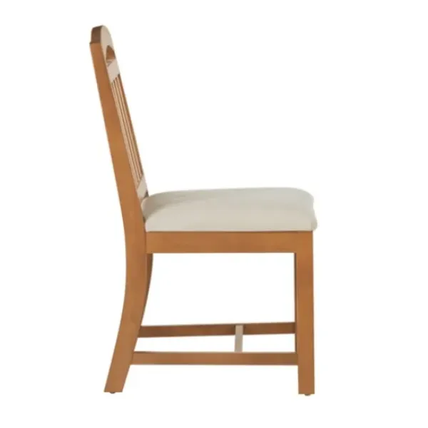 Dining Chairs-Kirkland's Home Brown Slatted Upholstered Dining Chairs, Set Of 2 Brown/White