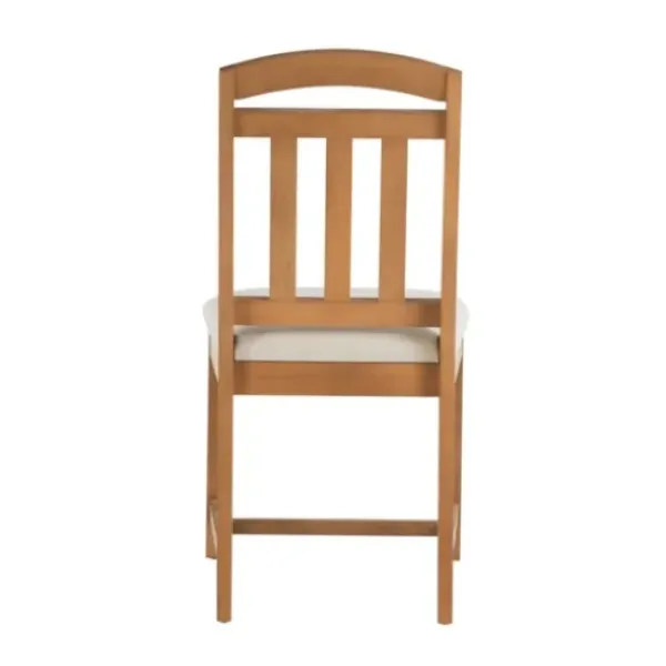 Dining Chairs-Kirkland's Home Brown Slatted Upholstered Dining Chairs, Set Of 2 Brown/White
