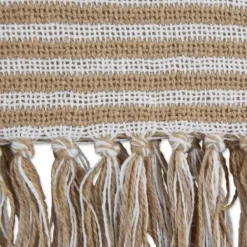 Blankets & Throws-Kirkland's Home Brown Stone Square Stripes Throw Brown/White