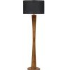 Floor Lamps-Kirkland's Home Brown Tapered Base Velvet Shade Floor Lamp Gray