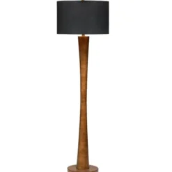 Floor Lamps-Kirkland's Home Brown Tapered Base Velvet Shade Floor Lamp Gray