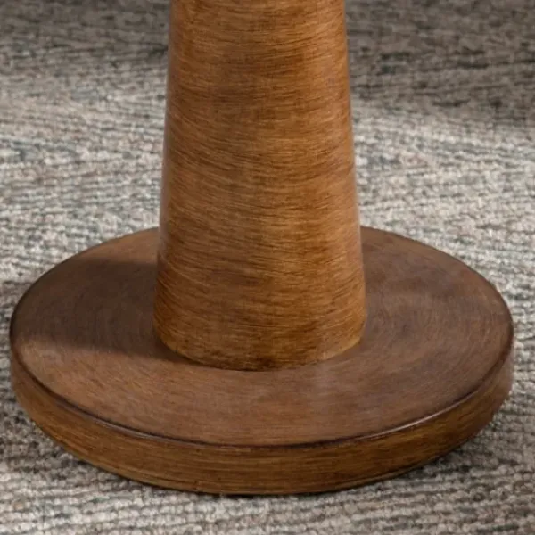 Floor Lamps-Kirkland's Home Brown Tapered Base Velvet Shade Floor Lamp Gray