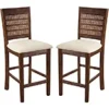 Bar Stools & Counter Height Stools-Kirkland's Home Brown Wilbur Cane Back Counter Stools, Set Of 2 Brown/White