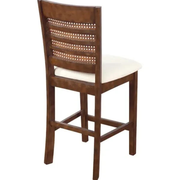 Bar Stools & Counter Height Stools-Kirkland's Home Brown Wilbur Cane Back Counter Stools, Set Of 2 Brown/White