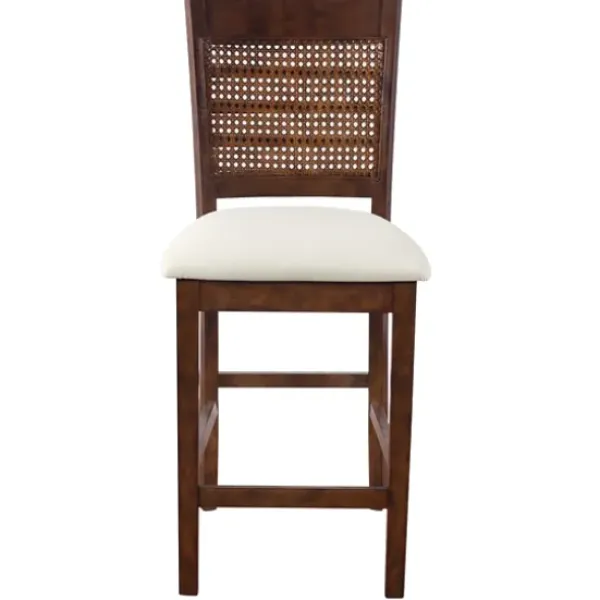 Bar Stools & Counter Height Stools-Kirkland's Home Brown Wilbur Cane Back Counter Stools, Set Of 2 Brown/White