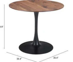 Dining Tables-Kirkland's Home Brown Wood And Black Metal Bistro Dining Table