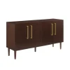 Cabinets & Sideboards-Kirkland's Home Brown Wood And Gold 4-Door Cabinet