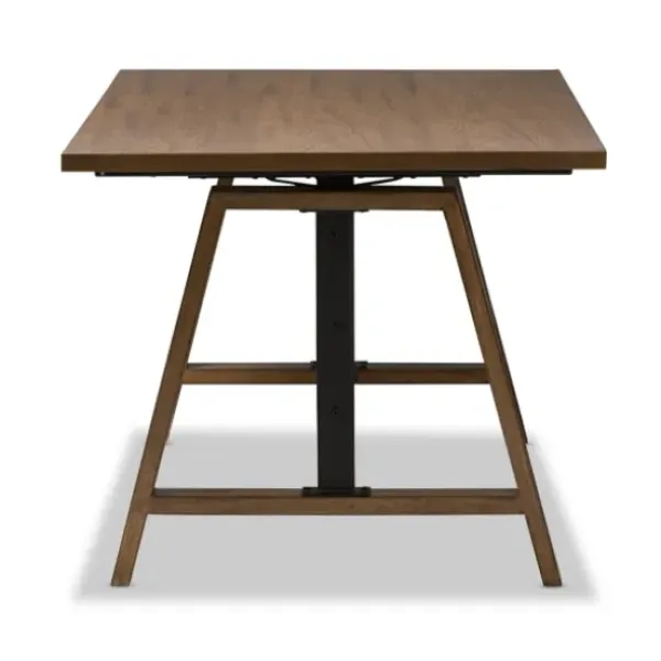 Office Furniture-Kirkland's Home Brown Wood And Metal Linear Base Desk