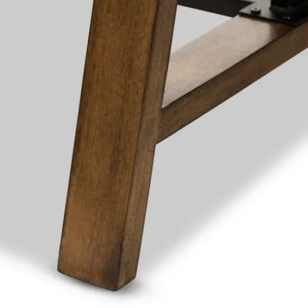 Office Furniture-Kirkland's Home Brown Wood And Metal Linear Base Desk