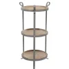 Accent & End Tables-Kirkland's Home Brown Wood And Metal 3-Tier Side Table Gray