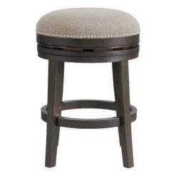 Bar Stools & Counter Height Stools-Kirkland's Home Brown Wood Backless Swivel Counter Stool Gray