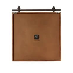 Clocks-Kirkland's Home Brown Wood Black Metal Accent Square Wall Clock