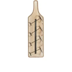 Wall Storage-Kirkland's Home Brown Wood Bottle Frame Metal Bracket Wine Holder