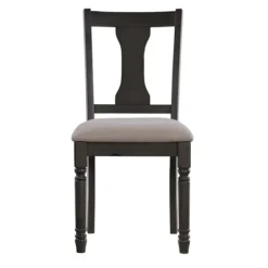 Dining Chairs-Kirkland's Home Brown Wood Upholstered Dining Chairs, Set Of 2 Brown/Gray