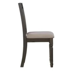 Dining Chairs-Kirkland's Home Brown Wood Upholstered Dining Chairs, Set Of 2 Brown/Gray