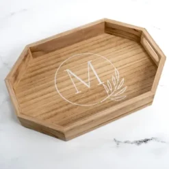 Decorative Trays-Kirkland's Home Brown Wood Welcome To Our Home Tray Brown/Black