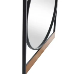 Framed Mirrors-Kirkland's Home Brown Wooden Slats Round Frame Mirror