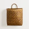 Wall Storage-Kirkland's Home Brown Woven Bamboo Wall Pocket