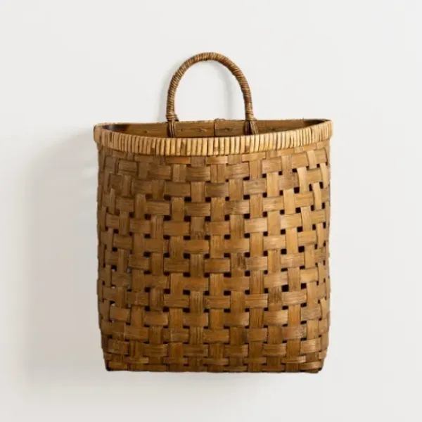 Wall Storage-Kirkland's Home Brown Woven Bamboo Wall Pocket