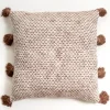 Pillows-Kirkland's Home Brown Woven Pillow With Side Tassels Brown/White