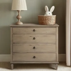 Dressers & Chests-Kirkland's Home Brushed Birch 4-Drawer Wooden Dresser Tan