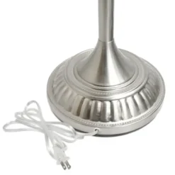 Floor Lamps-Kirkland's Home Brushed Nickel And Marbleized Glass Torchiere Silver