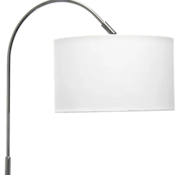 Floor Lamps-Kirkland's Home Brushed Nickel Arched Stem Floor Lamp White