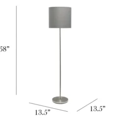 Floor Lamps-Kirkland's Home Brushed Nickel Floor Lamp Gray