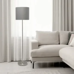 Floor Lamps-Kirkland's Home Brushed Nickel Floor Lamp Gray